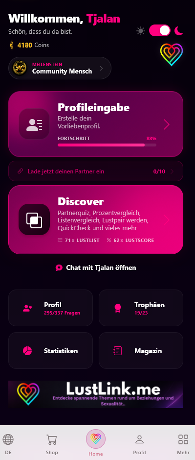 LustLink App Screen